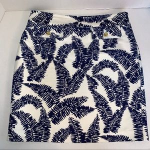 Elizabeth McKay Blue Fern Pattern Skirt sz 4